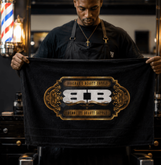 Professional barber in black apron
